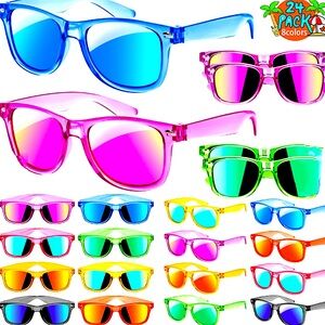 NWT 24pk of kids neon‎ sunglasses-party favor pack!